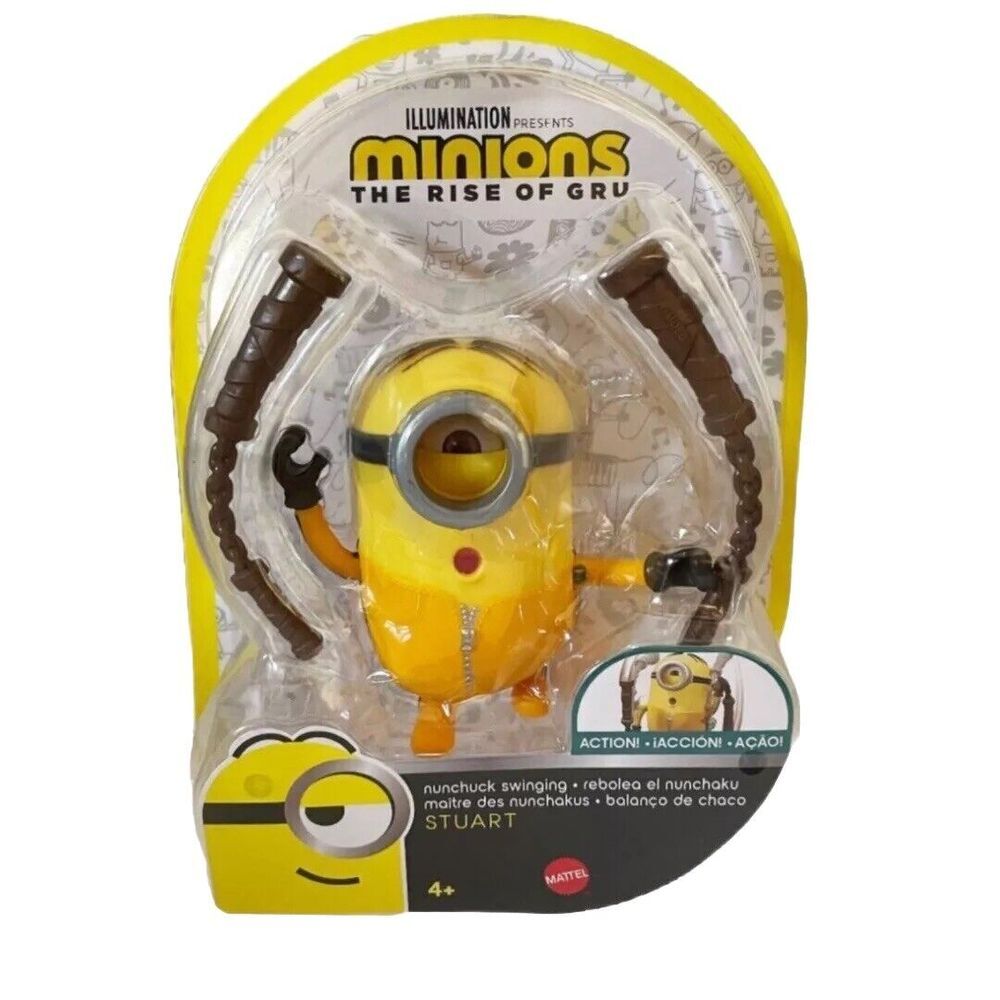 2019 Mattel Minions The Rise of Gru: Nunchuck Swinging Stuart Action Figure NIB